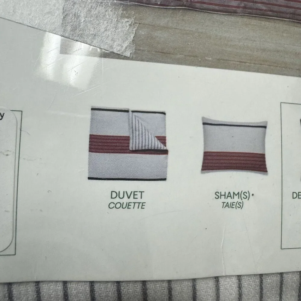Lacoste Home King 3PC Milady Reversible Duvet Cover And Shams Set